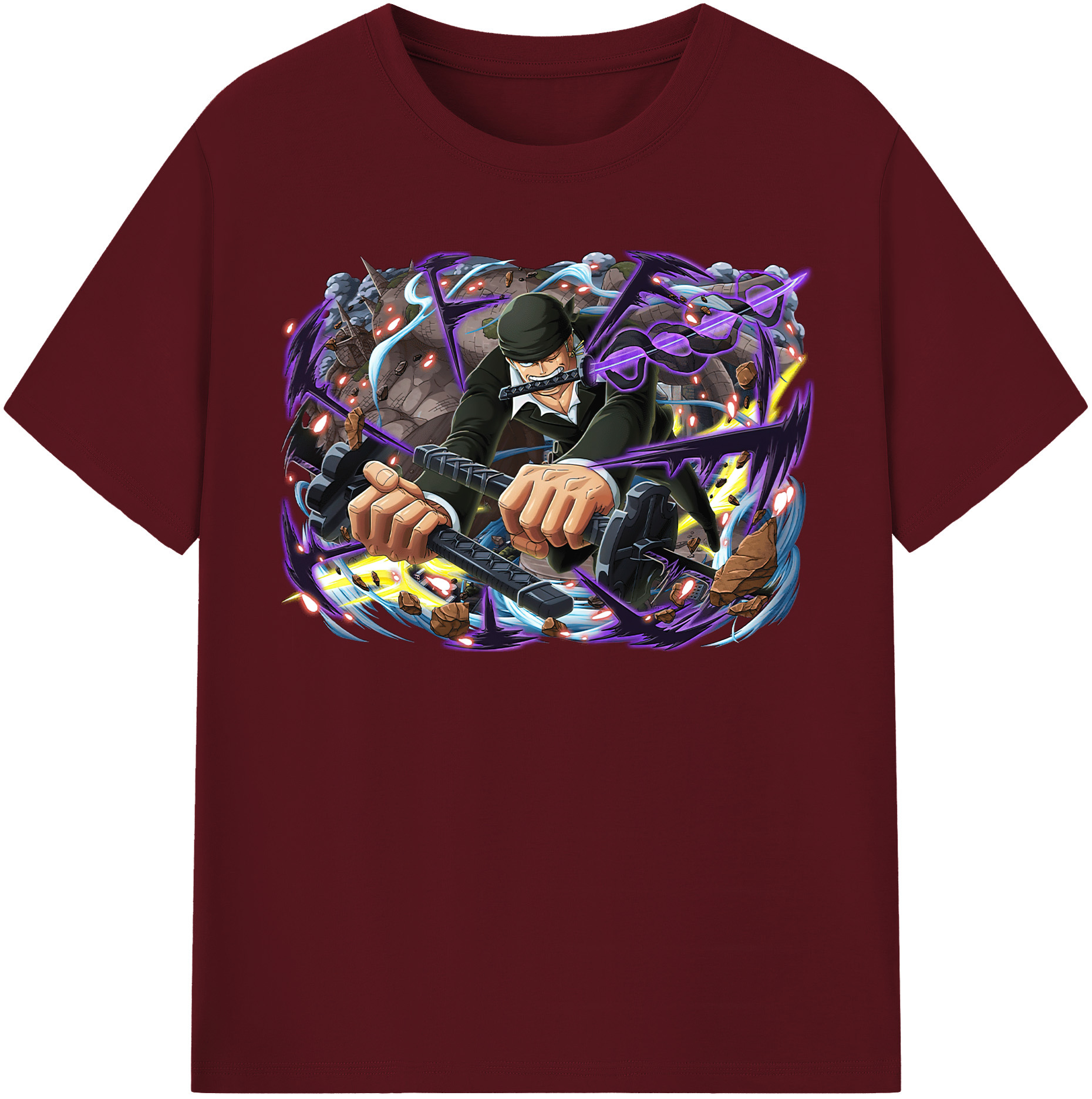 ワンピース ロロノア・ゾロ ONE PIECE Roronoa Zoro 綿100％半袖Tシャツ（フロントプリント）